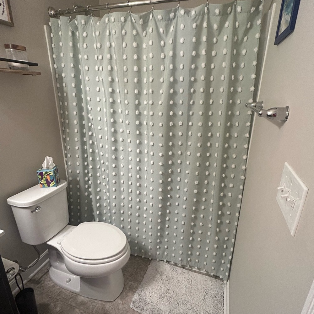 Polka Dot Shower Curtain - Mint Green